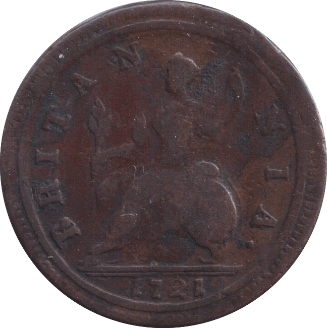 1721 HALFPENNY ( FINE ) - Halfpenny - Cambridgeshire Coins