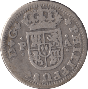 1732 SILVER 1/2 REAL SPAIN - SILVER WORLD COINS - Cambridgeshire Coins