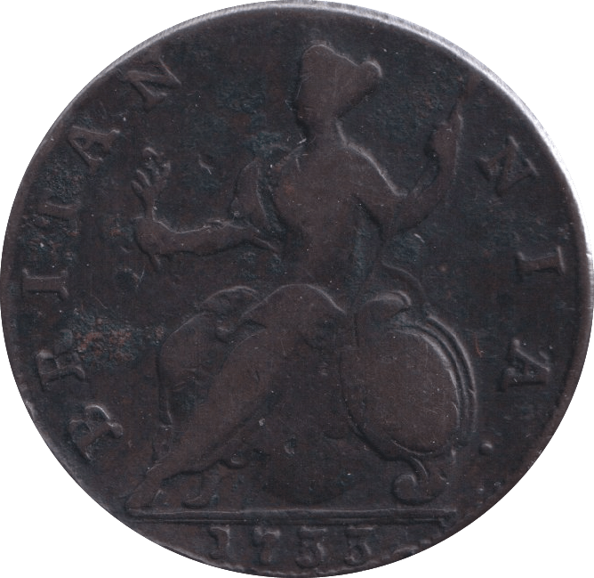1733 HALFPENNY ( FINE ) - Halfpenny - Cambridgeshire Coins
