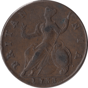 1733 HALFPENNY ( VF ) - Halfpenny - Cambridgeshire Coins