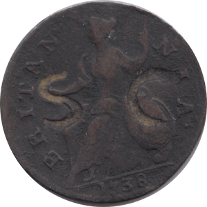 1738 HALFPENNY ( FAIR ) 2 - Halfpenny - Cambridgeshire Coins