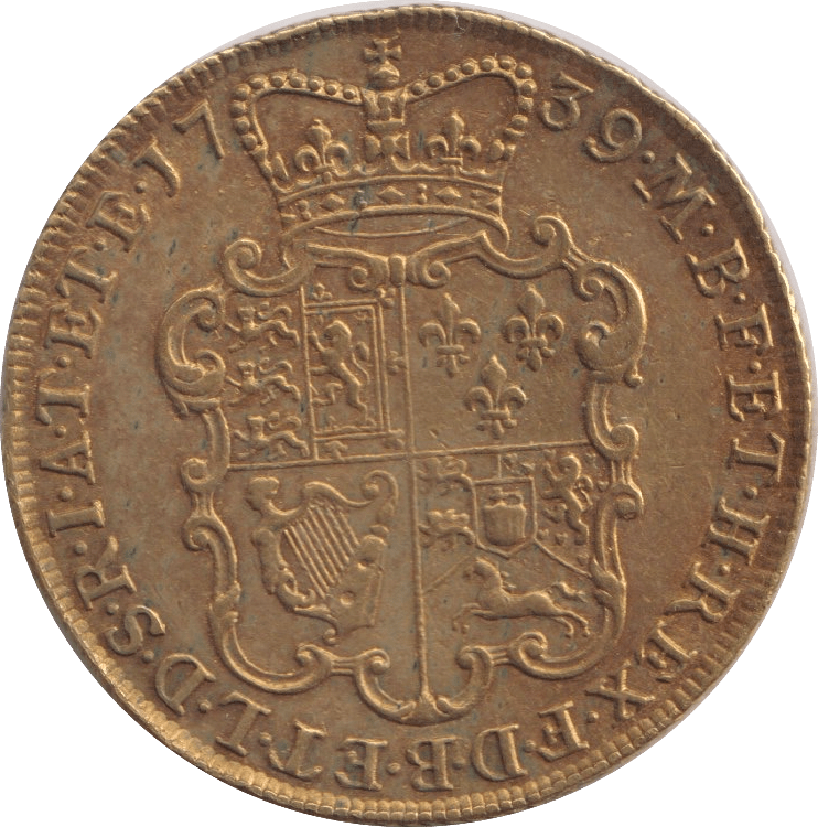 1739 GOLD 2 GUINEA ( GVF ) - Guineas - Cambridgeshire Coins