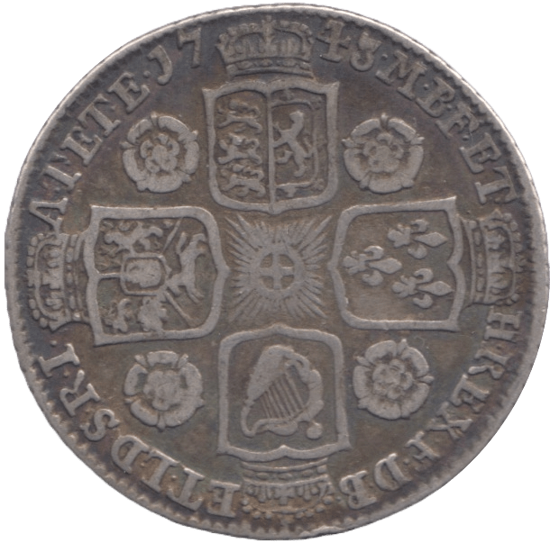 1743 SHILLING ( FINE ) - Shilling - Cambridgeshire Coins
