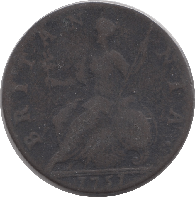 1751 HALF PENNY ( NF ) 2 - Halfpenny - Cambridgeshire Coins
