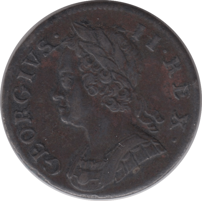 1753 HALFPENNY ( VF ) 2 - Halfpenny - Cambridgeshire Coins