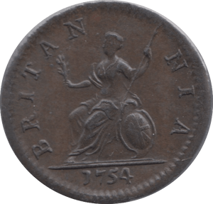 1754 FARTHING ( AUNC ) - Farthing - Cambridgeshire Coins