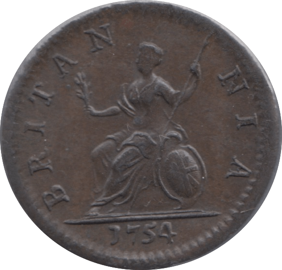 1754 FARTHING ( AUNC ) - Farthing - Cambridgeshire Coins