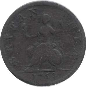 1754 FARTHING ( FINE ) - Farthing - Cambridgeshire Coins