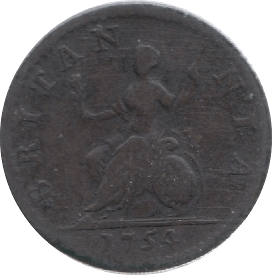 1754 FARTHING ( FINE ) - Farthing - Cambridgeshire Coins