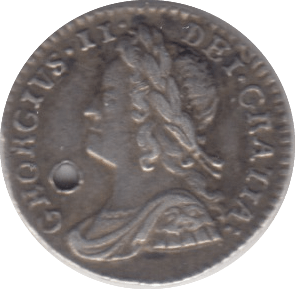1756 MAUNDY ONE PENCE ( GVF ) HOLED - Maundy Coins - Cambridgeshire Coins