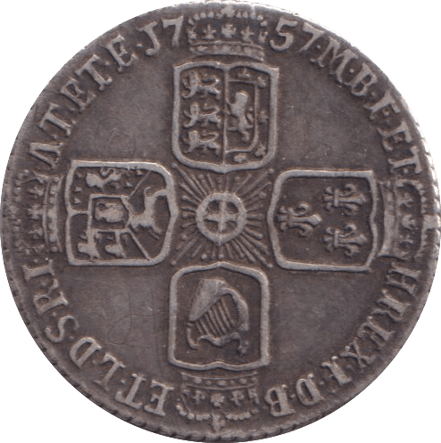 1757 SIXPENCE ( GF ) - Sixpence - Cambridgeshire Coins