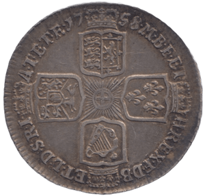 1758 SHILLING ( EF ) - Shilling - Cambridgeshire Coins