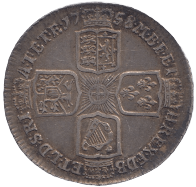 1758 SHILLING ( EF ) - Shilling - Cambridgeshire Coins