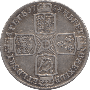 1758 SHILLING ( VF ) - ONE SHILLING - Cambridgeshire Coins