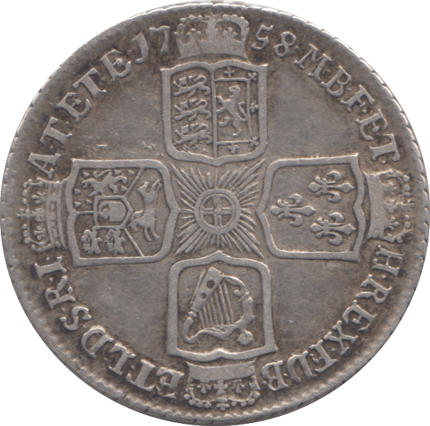 1758 SHILLING ( VF ) - ONE SHILLING - Cambridgeshire Coins