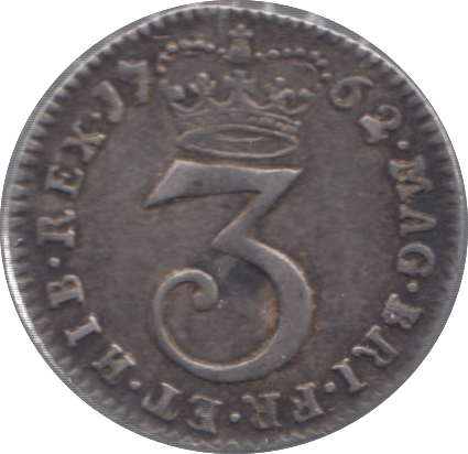 1762 MAUNDY THREEPENCE ( EF ) 6 - Maundy Coins - Cambridgeshire Coins
