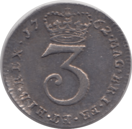 1762 MAUNDY THREEPENCE ( EF ) - Maundy Coins - Cambridgeshire Coins