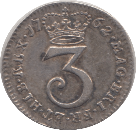 1762 MAUNDY THREEPENCE ( GVF ) 5 - Maundy Coins - Cambridgeshire Coins