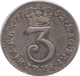 1762 MAUNDY THREEPENCE ( GVF ) 5 - Maundy Coins - Cambridgeshire Coins