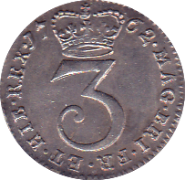 1762 MAUNDY THREEPENCE ( GVF ) E - Maundy Coins - Cambridgeshire Coins