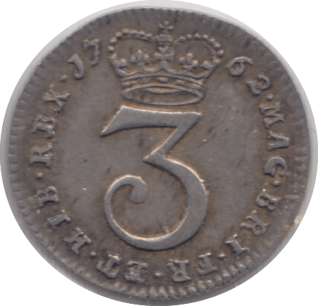 1762 MAUNDY THREEPENCE ( GVF ) - Maundy Coins - Cambridgeshire Coins