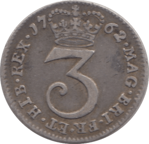 1762 MAUNDY THREEPENCE ( VF ) 2 - Maundy Coins - Cambridgeshire Coins