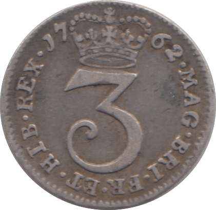 1762 MAUNDY THREEPENCE ( VF ) 2 - Maundy Coins - Cambridgeshire Coins