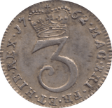 1762 MAUNDY THREEPENCE ( VF ) E - Maundy Coins - Cambridgeshire Coins
