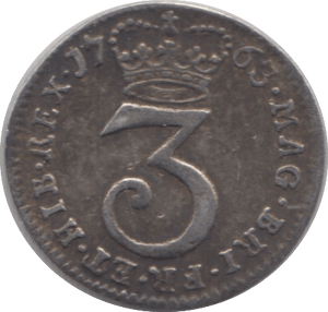 1763 MAUNDY THREEPENCE ( GVF ) 4 - Maundy Coins - Cambridgeshire Coins