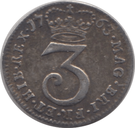 1763 MAUNDY THREEPENCE ( GVF ) 4 - Maundy Coins - Cambridgeshire Coins