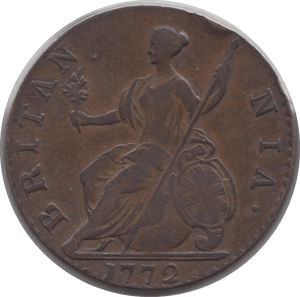 1772 HALF PENNY ( GVF ) - Halfpenny - Cambridgeshire Coins