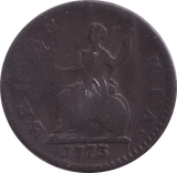 1773 FARTHING ( FINE ) - Farthing - Cambridgeshire Coins