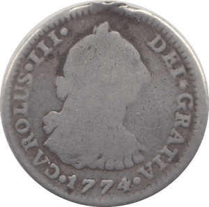 1774 SILVER 1 REAL COLONIAL SPAIN - SILVER WORLD COINS - Cambridgeshire Coins