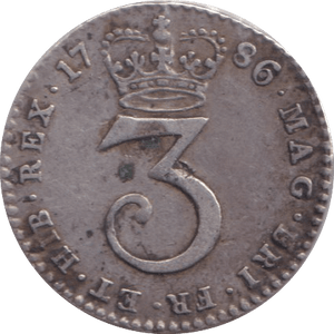 1786 MAUNDY THREEPENCE ( VF ) - Maundy Coins - Cambridgeshire Coins