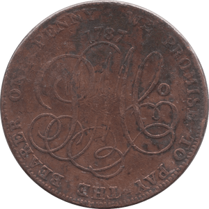 1787 DRUID PENNY TOKEN REF 402 - PENNY TOKEN - Cambridgeshire Coins