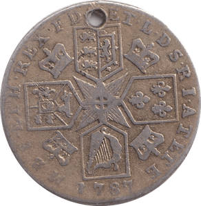1787 SHILLING ( FAIR ) HOLED - Shilling - Cambridgeshire Coins