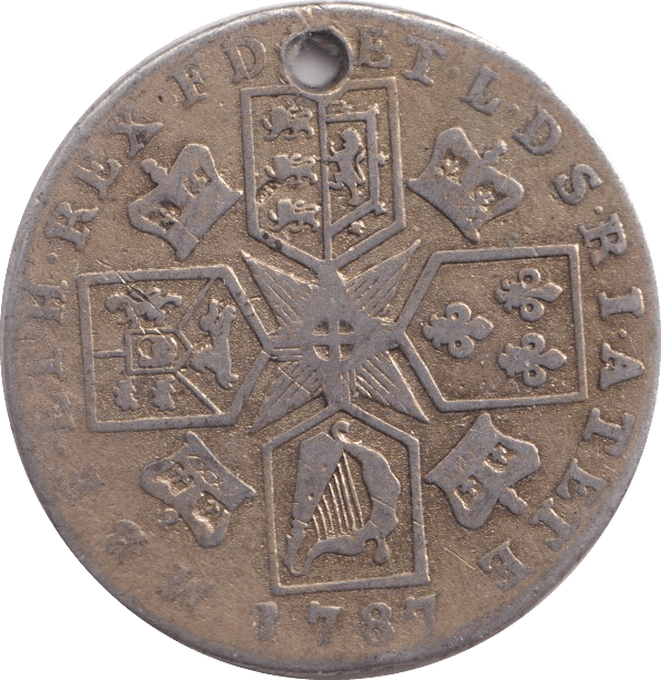 1787 SHILLING ( FAIR ) HOLED - Shilling - Cambridgeshire Coins