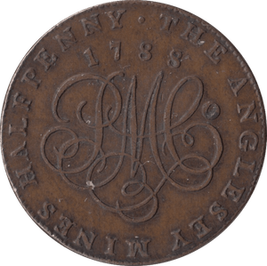 1788 DRUID PENNY TOKEN - PENNY TOKEN - Cambridgeshire Coins