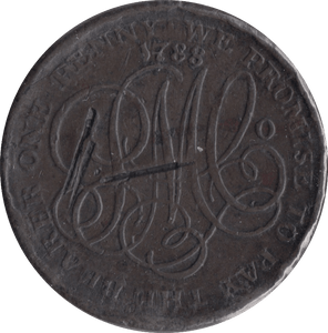 1788 DRUID PENNY TOKEN - PENNY TOKEN - Cambridgeshire Coins
