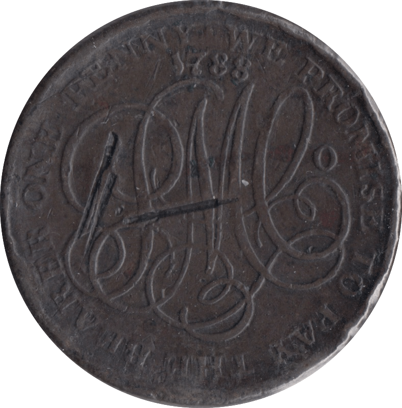 1788 DRUID PENNY TOKEN - PENNY TOKEN - Cambridgeshire Coins