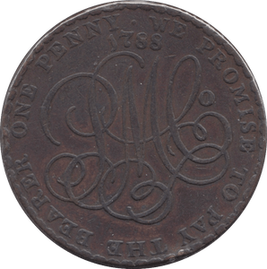 1788 DRUID PENNY TOKEN - Token - Cambridgeshire Coins