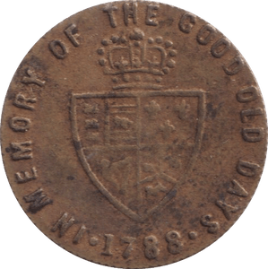 1788 HALF GUINEA GAMING TOKEN - GAMING TOKEN - Cambridgeshire Coins