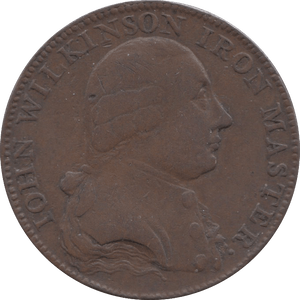 1788 HALFPENNY TOKEN WARWICKSHIRE MAN AT FORGE J.WILKINSON DH 379 ( REF 56 ) - Token - Cambridgeshire Coins