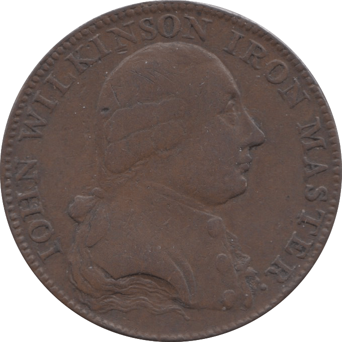 1788 HALFPENNY TOKEN WARWICKSHIRE MAN AT FORGE J.WILKINSON DH 379 ( REF 56 ) - Token - Cambridgeshire Coins