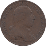 1788 HALFPENNY TOKEN WARWICKSHIRE MAN AT FORGE J.WILKINSON DH 379 ( REF 56 ) - Token - Cambridgeshire Coins