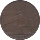 1788 HALFPENNY TOKEN WARWICKSHIRE MAN AT FORGE J.WILKINSON DH 379 ( REF 56 ) - Token - Cambridgeshire Coins