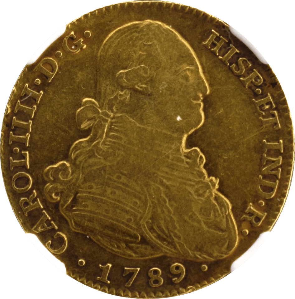 1789 M GOLD MF SPAIN 4E (NGC) VF 35 - NGC CERTIFIED COINS - Cambridgeshire Coins