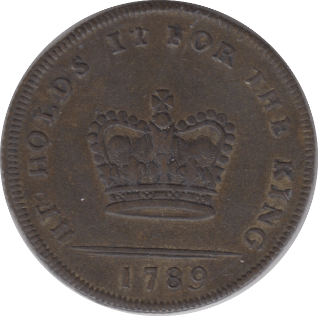 1789 PRINCE REGENT HALFPENNY TOKEN - HALFPENNY TOKEN - Cambridgeshire Coins