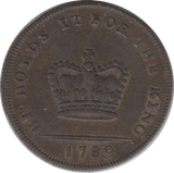 1789 PRINCE REGENT HALFPENNY TOKEN - HALFPENNY TOKEN - Cambridgeshire Coins