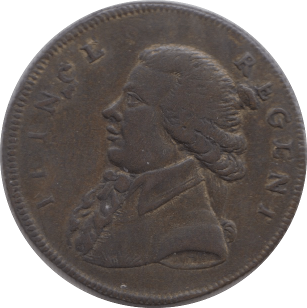 1789 PRINCE REGENT HALFPENNY TOKEN - HALFPENNY TOKEN - Cambridgeshire Coins
